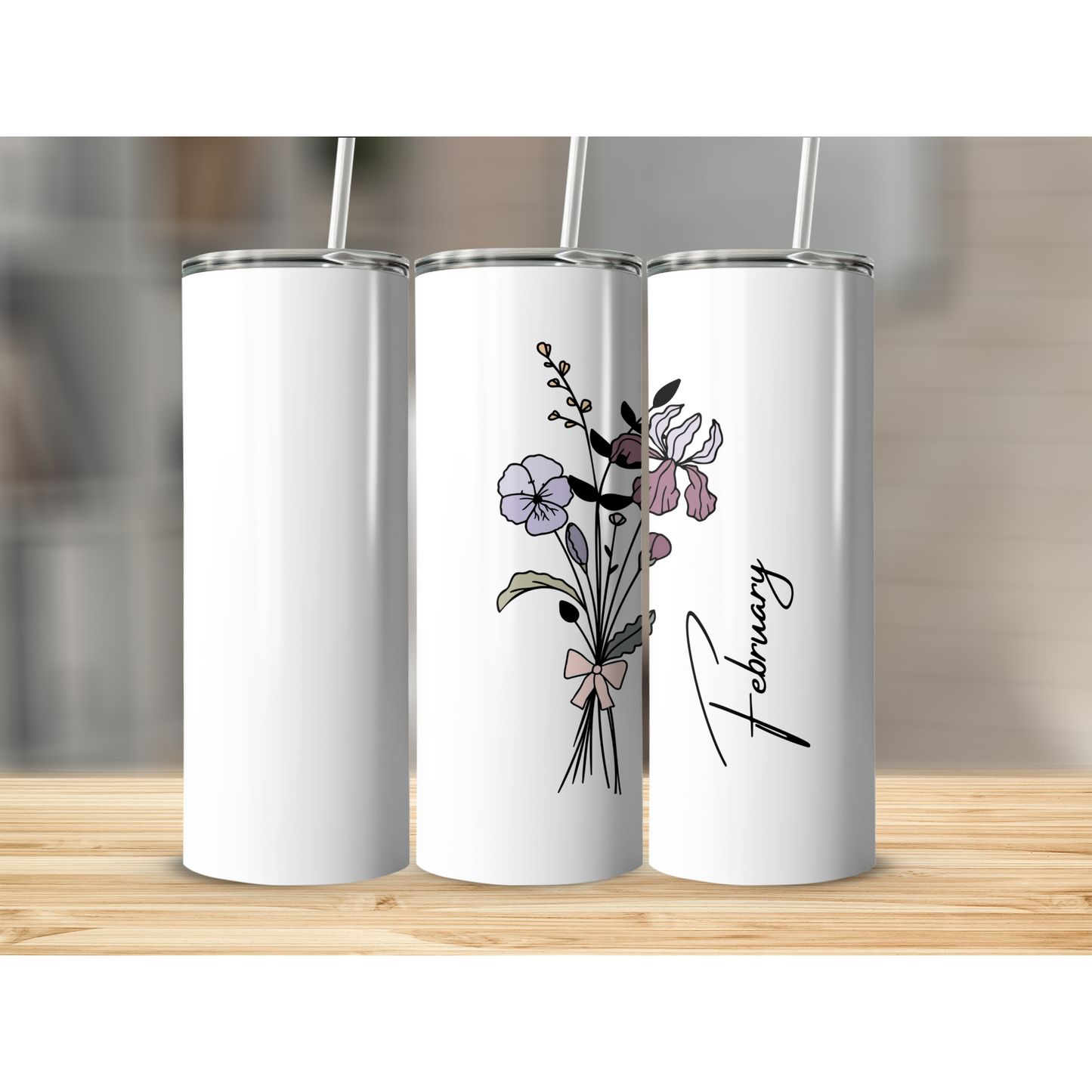 Personalized Tumbler with Color (Straw included)