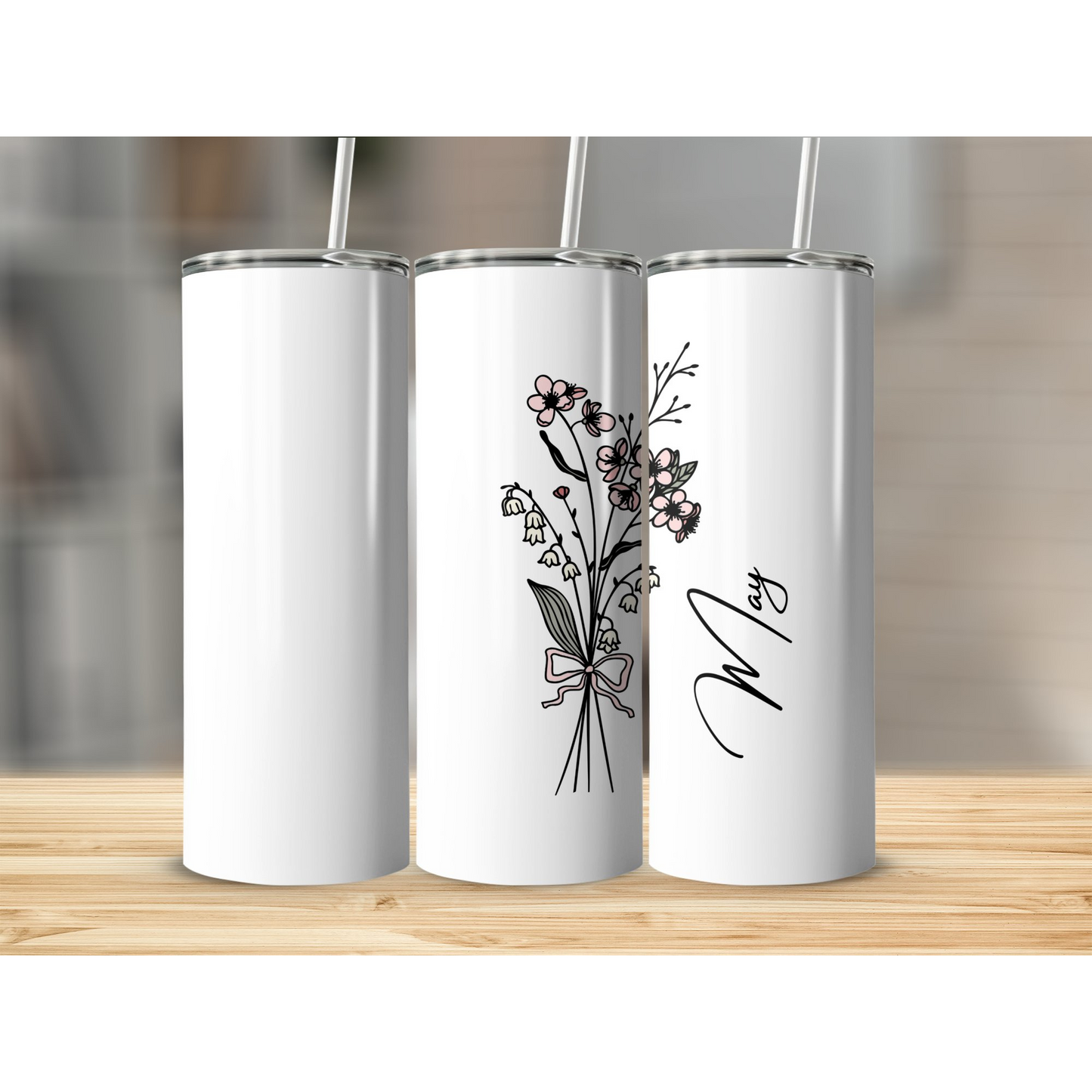 Personalized Tumbler with Color (Straw included)