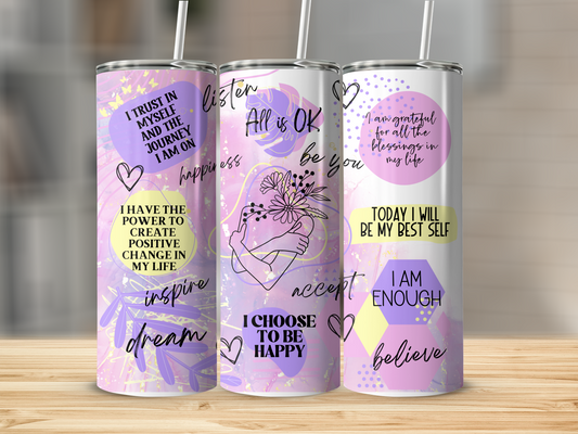 Motivational Quotes Pastel Tumblers (Straw included)