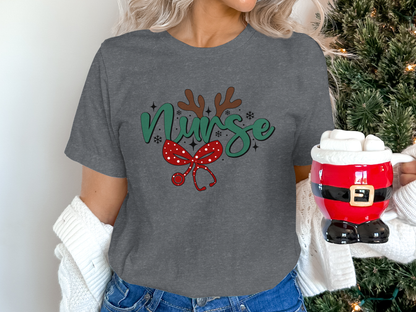 Nurse Christmas Theme T-shirt