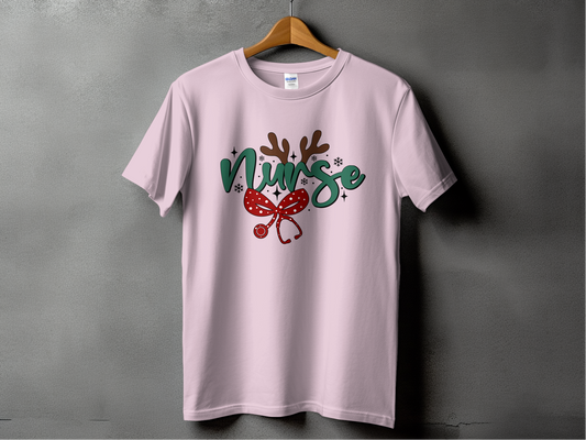 Nurse Christmas Theme T-shirt