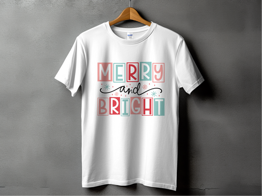 Merry and Bright Holiday Design T-Shirts