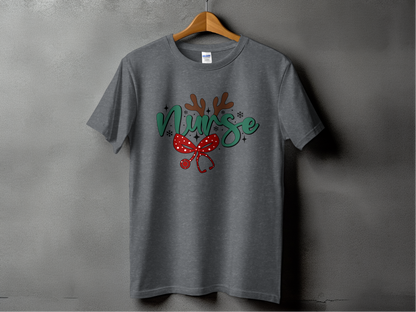 Nurse Christmas Theme T-shirt